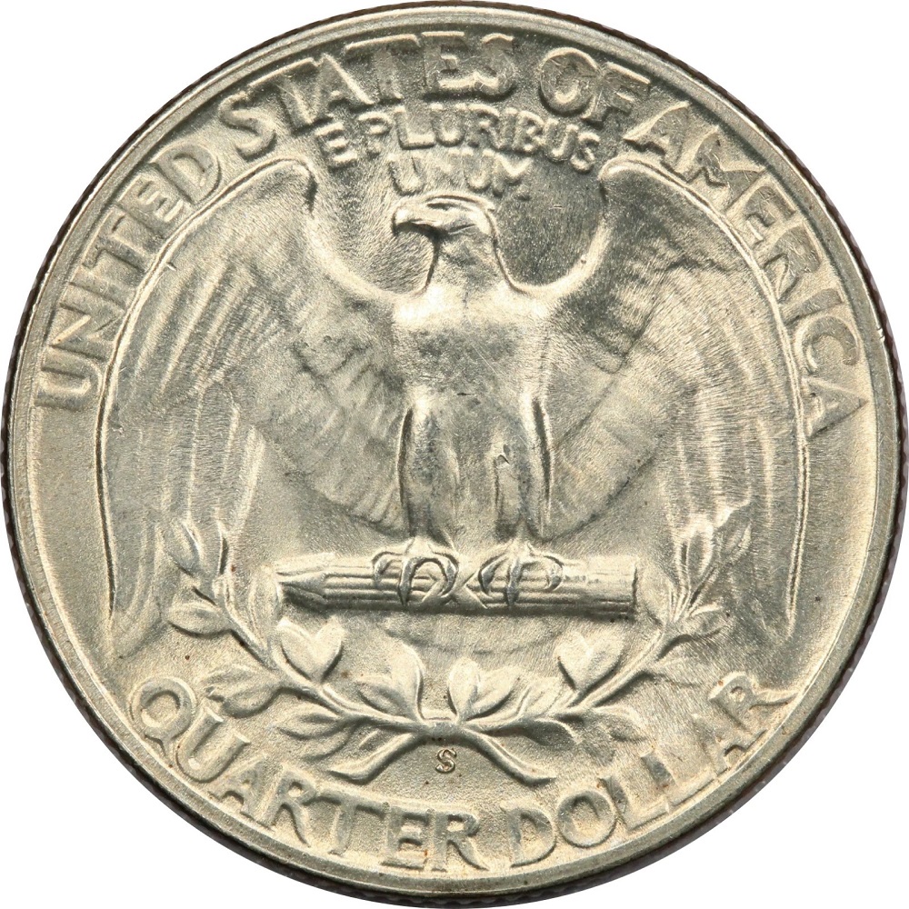 1944-S quarter comparison: normal obverse lettering (left) versus DDO FS-101 doubled die variety showing doubling on IN GOD WE TRUST (right)